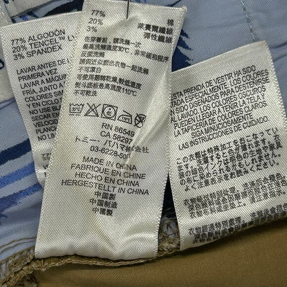 Tommy Bahama Mens 36x30 Chino Pants Tan Flat Front Stretch Cotton Tencel Blend - Picture 14 of 16